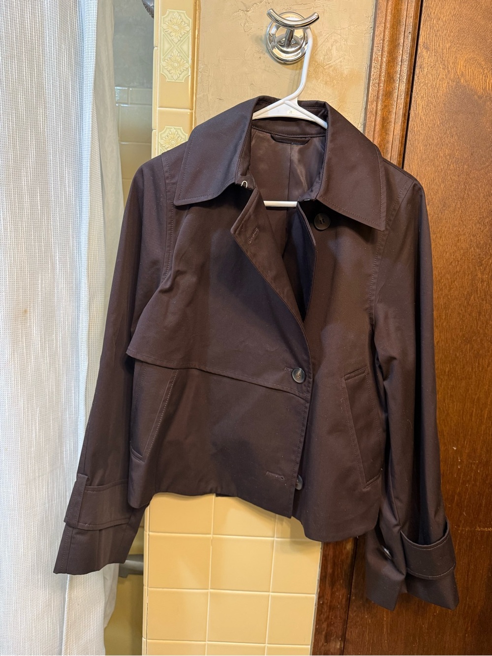 &Other Stories Dark Brown Cropped Trench Jacket